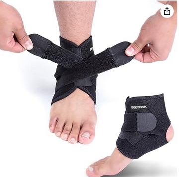 Bodyprox Ankle Support Brace, Breathable Neoprene Sleeve, Adjustable Wrap!